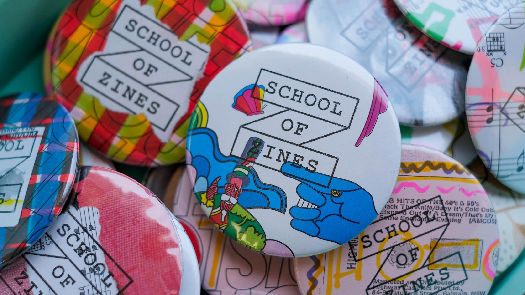 Handmade School of Zines badges